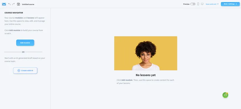 GetResponse's course building interface